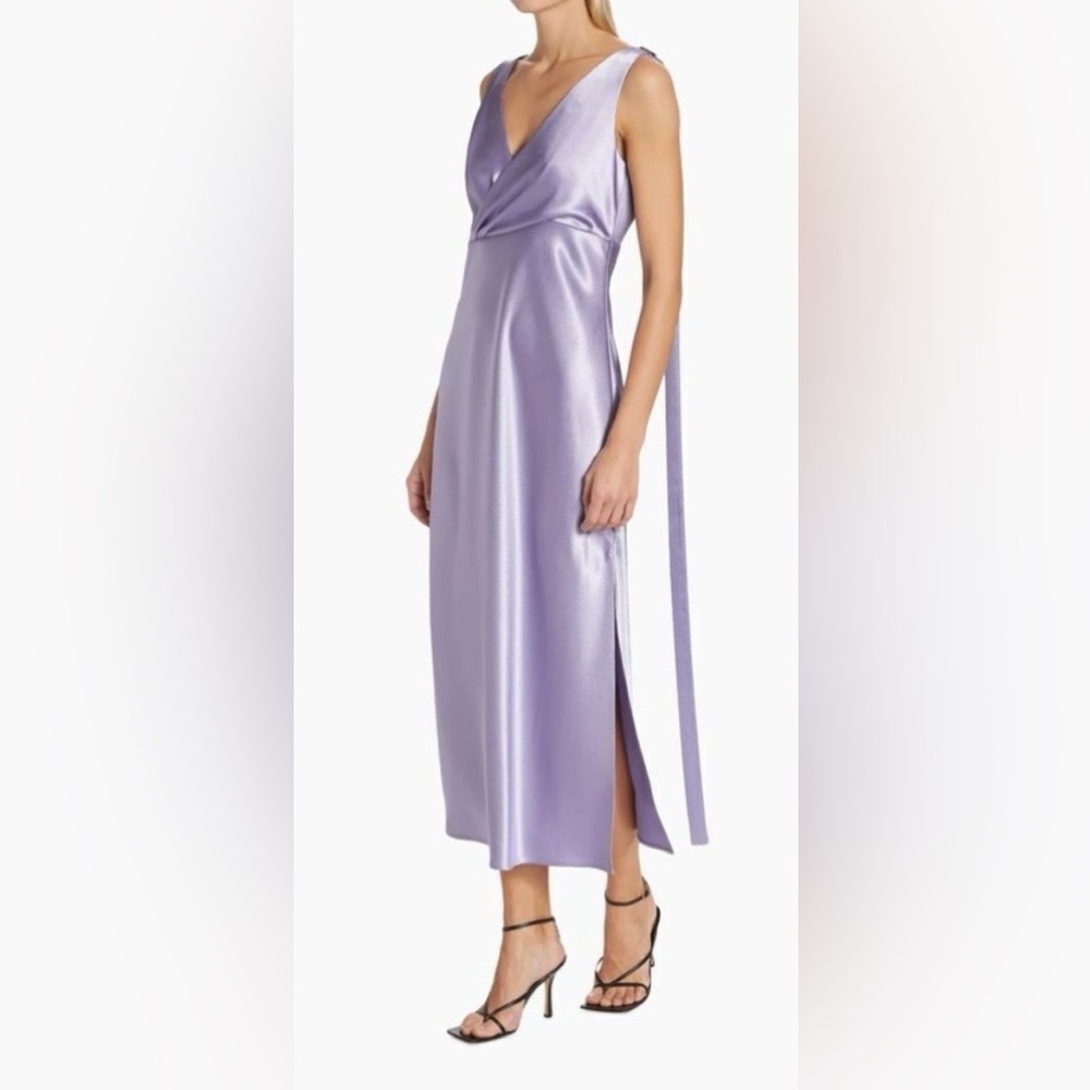 Jason wu lavender midi vneck silk cocktail dress (originally $1695)